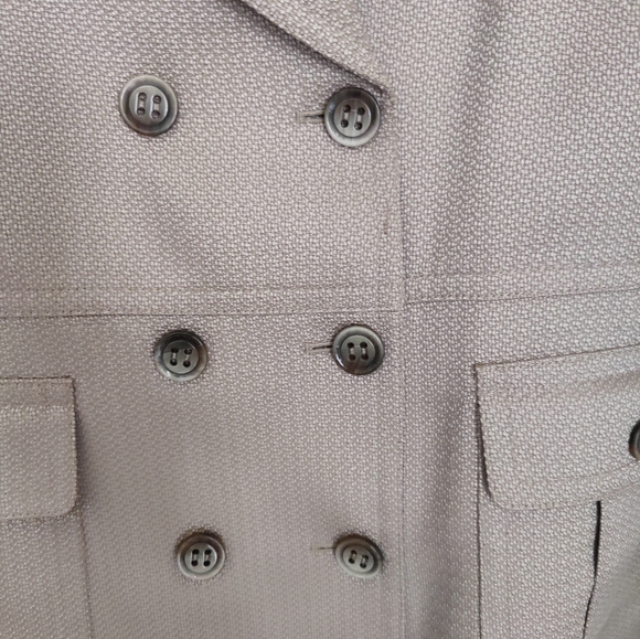 Tahari Arthur Levine Tan Double Breasted Blazer Size 14 - Picture 6 of 8